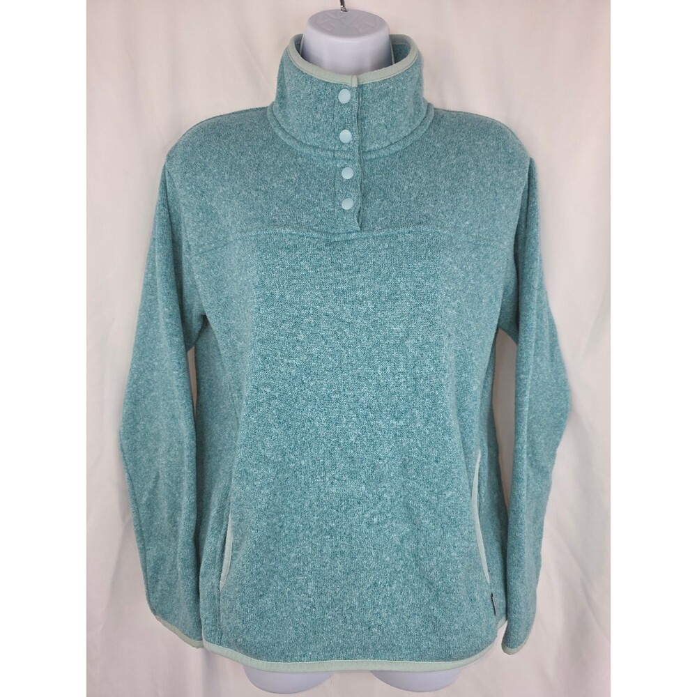 Eddie Bauer Women's Cozy Sherpa Pullover Sweatshirt Seafoam Size Medium AJ-3501